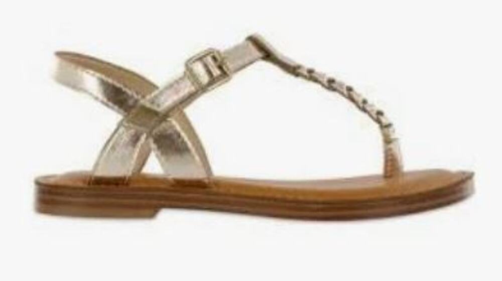 NWT Mia Annae Braided Thong strapped flip flop Girl's Sandals Gold size 1